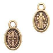 DQ metal charm Jesus oval 8x11mm Antique bronze